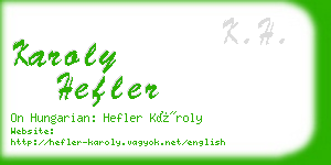 karoly hefler business card